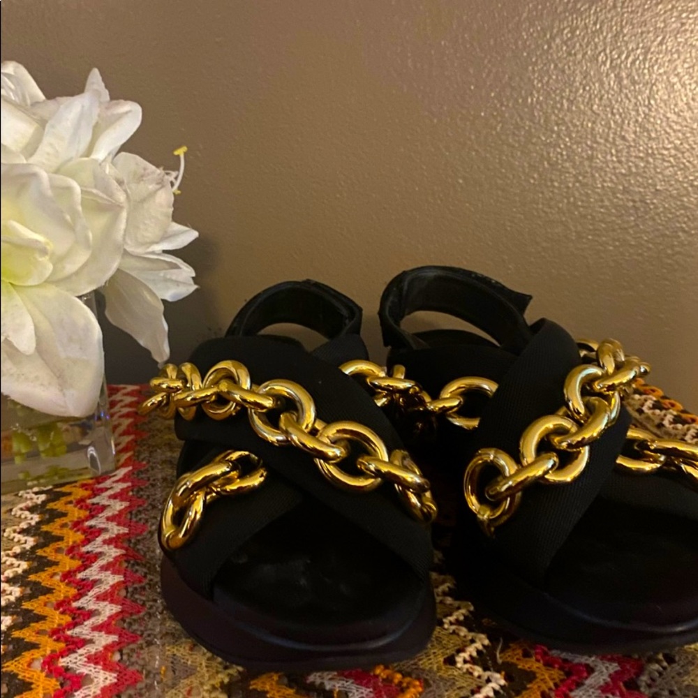 BURBERRY PRORSUM Actonshire Black Chain Sandal